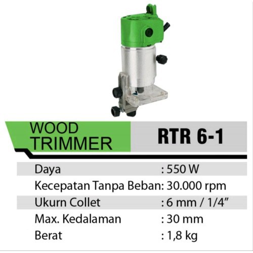 Mesin Profil Kayu RYU RTR6-1 / Router Trimmer/ Wood Trimmer trimer bits Mesin Profil router Trimmer Kayu 6mm 1/4inc