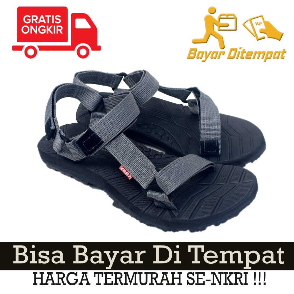 Sandal Gunung - Sendal Pendaki Gunung - Warna Abu, Hitam, Biru, Merah Ukuran 36-44-1