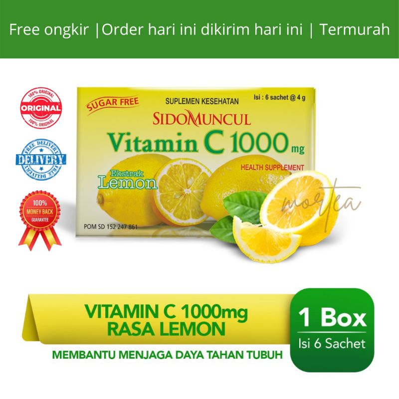 VITAMIN C 1000 MG SIDOMUNCUL LEMON ORANGE 1 KARTON