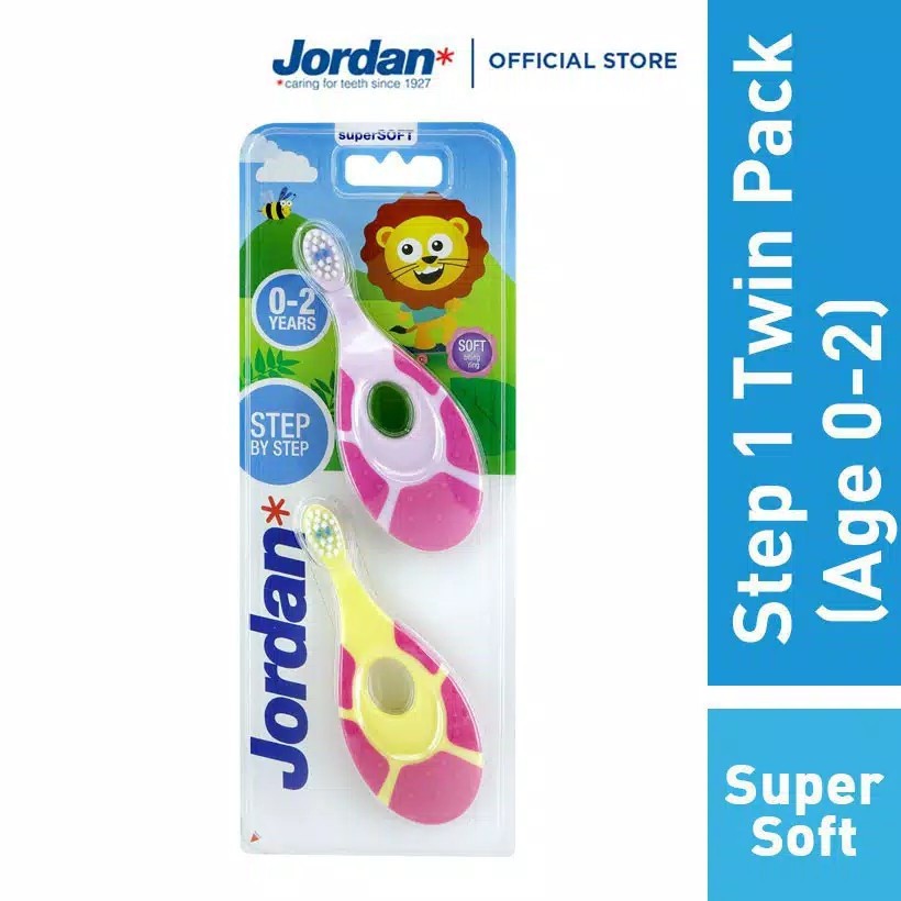Jordan Kids Toothbrush Step 1 (0-2 Years) Supersoft Twin Pack