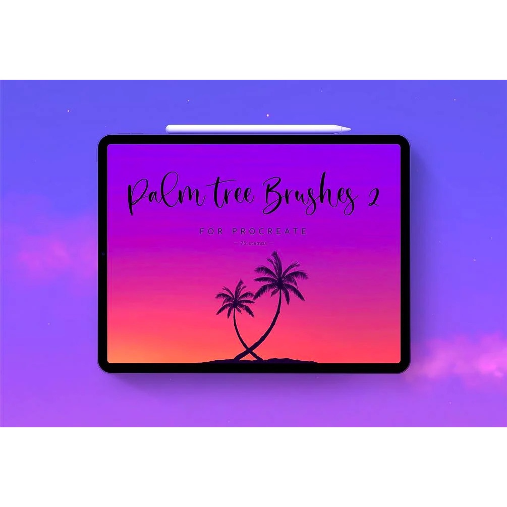 Procreate Brush - 90 Palm Tree Silhouette Stamps vol. I &amp; II for Procreate