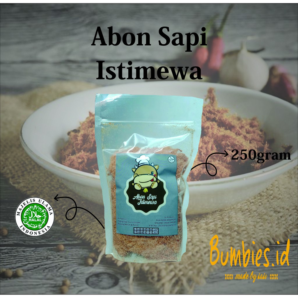 Abon Sapi Istimewa Kemasan 250gram 100% Daging Sapi Halal