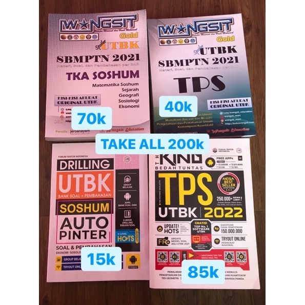 WTS PRELOVED SECOND BUKU MATERI LATSOL UTBK SBMPTN TKA WANGSIT GOLD TPS THE KING 2021 2022