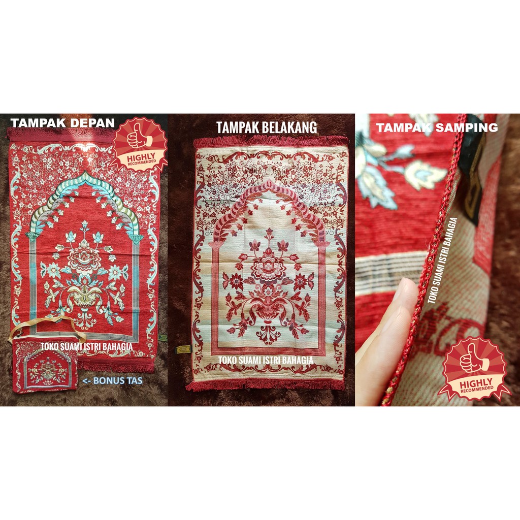 Sajadah Tas Nabawi Kalsum Super Chenille Mas Tambang Turki Travel