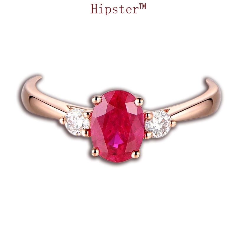 Classic Fashion Trend Light Luxury Ruby Diamond-Studded Ring