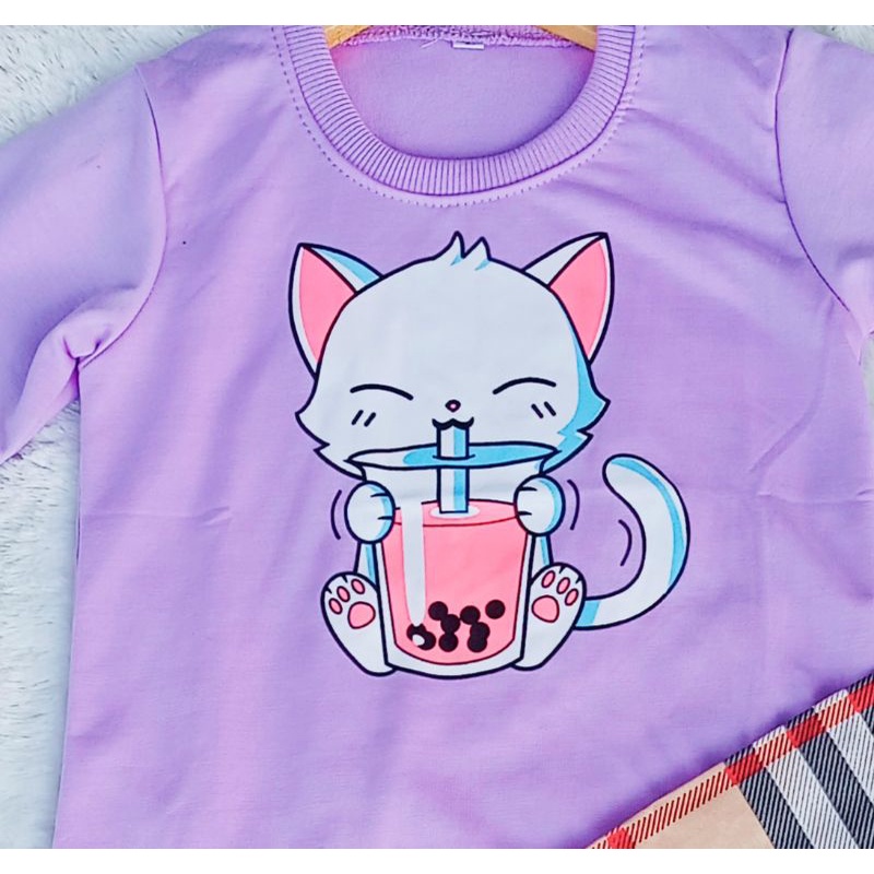 CAT BOBA Setelan Anak Boba Setcel Baju Anak Boba