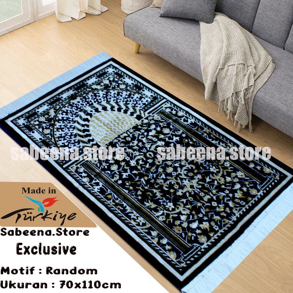 LIMITED EDITION~Sajadah Turki Motif Kiswah Sajadah Tebal bulu Ukuran 70x110