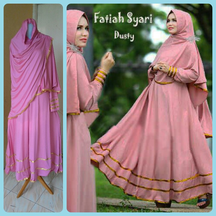 Baju muslim Grosir Gamis Syari Fatiah Dusty (pusat,konveksi,produsen) FREEongkir