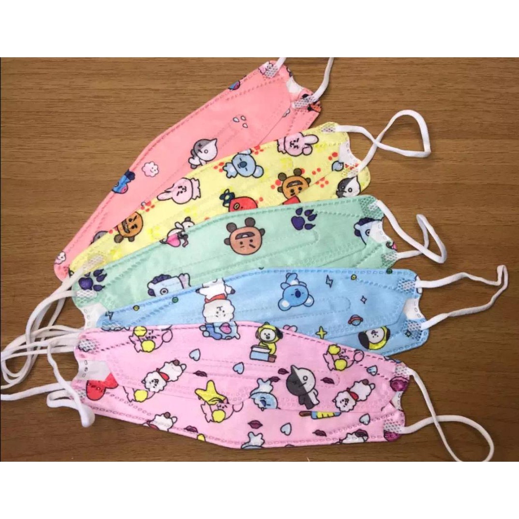 Masker Anak K-Pop Earloop 4Ply 5 Variasi Mix Isi 10PCS Import Real Pict accfashionmurah