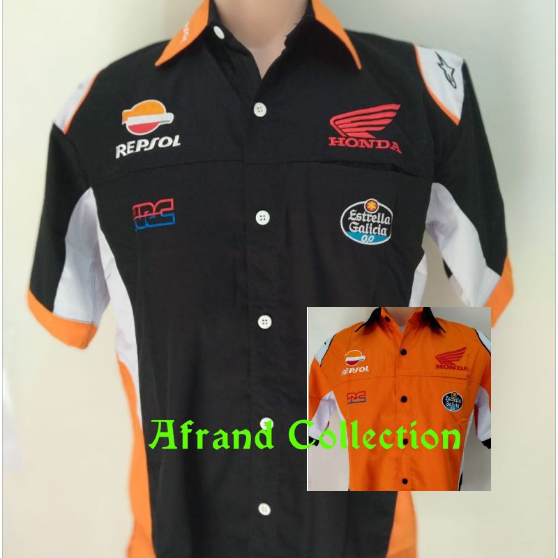 BAJU KEMEJA SERAGAM KHAS OTOMOTIF MOTOGP HONDA REPSOL