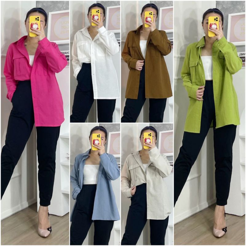 ⚡️CLEARANCE SALE ♡ PREMIUM ♡ ORIGINAL ! MARINA LONG SLEEVE POCKET BUTTON SHIRT / KEMEJA LENGAN PANJANG ( BUSUI FRIENDLY )