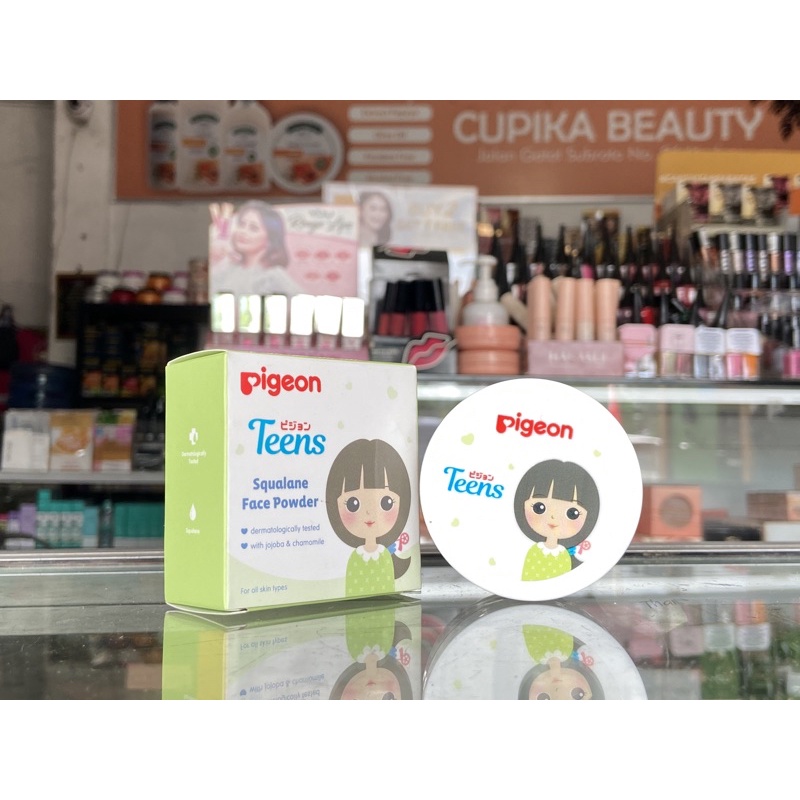 &lt;up.x&gt;pigeon face powder - bedak tabur pigeon box hijau - bedak pigeon teens face powder