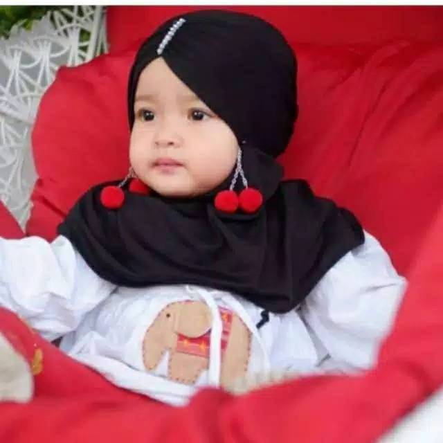 jilbab bayi pom pom anting 0-2thn