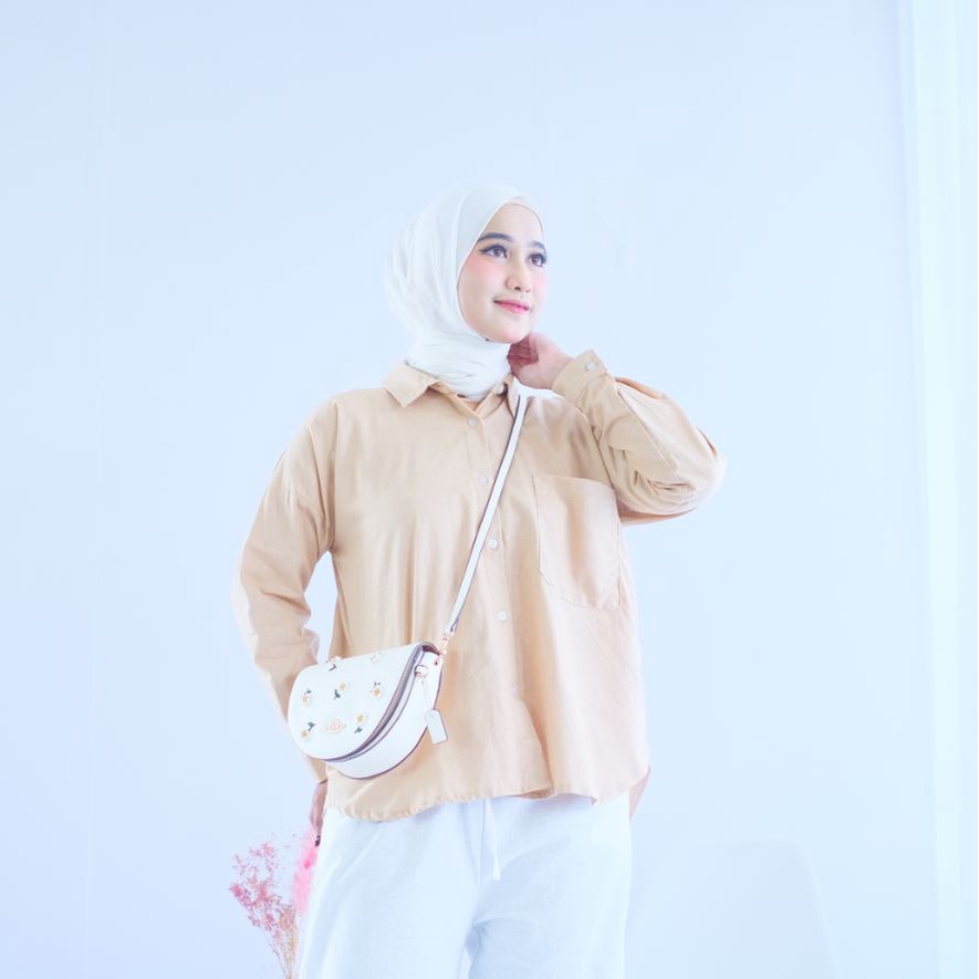 (MGA) KEMEJA OVERSIZE LOVEA RAMI LINEN