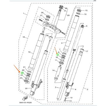 SIL SEAL SHOCK SHOK SOK DEPAN XABRE USD UP SIDE DOWN ORIGINAL YGP B48-F3145-00