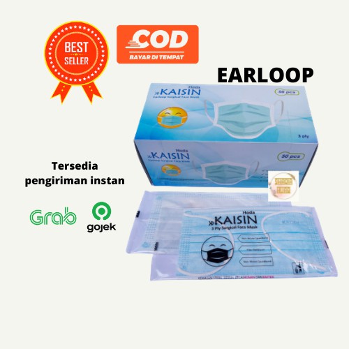 KAISIN by Hoda Masker medis earloop/NON hijab 3play Kemenkes premium earloop surgical face mask.