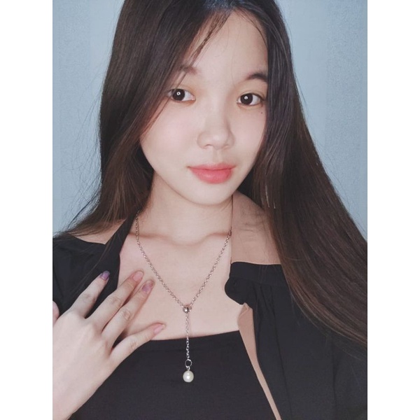 Mirabelle Pearl Opening Korean Necklace Tarik Ulur Mutiara Gaya Korea