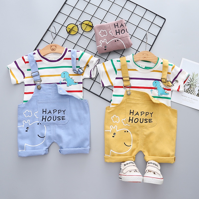 Setelan Anak Laki-laki &amp; Perempuan Happy Hours Baju Anak Import Ukuran M-XL Usia 1-2 Thn