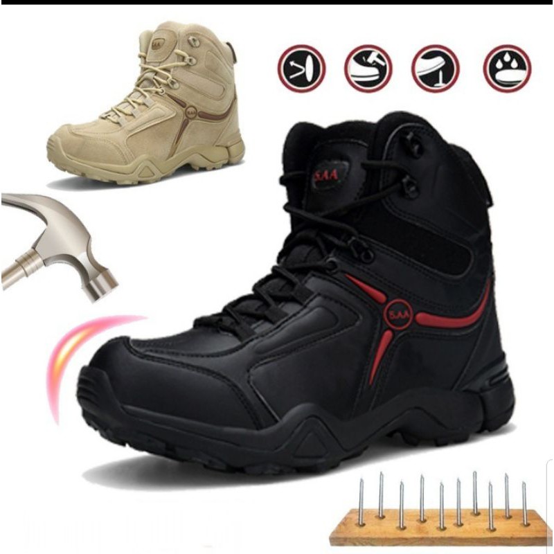 SEPATU SEFTY TACTICAL BOOTS PRIA 5AA SEPATU GUNUNG