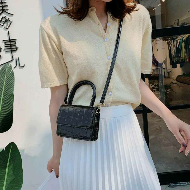 TAS SELEMPANG WANITA IMPORT / TAS WANITA CROCO FASHION KOREA RANTAI - TASREADY 0076#