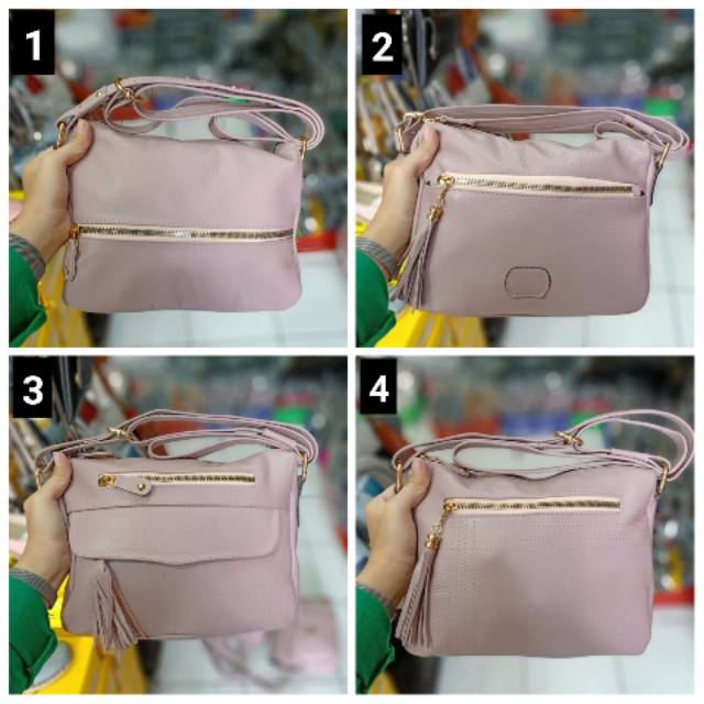 TAS PAPIRUT KULIT ASLI GARUT WARNA PEACH / PINK / PICH