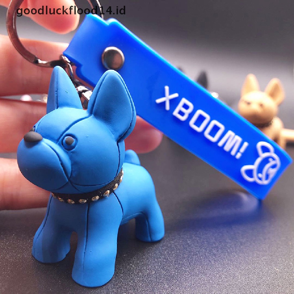 [OOID] Fashion French Punk Bulldog Keychain Leather Dog Keychains For Women/Men's Bag ID