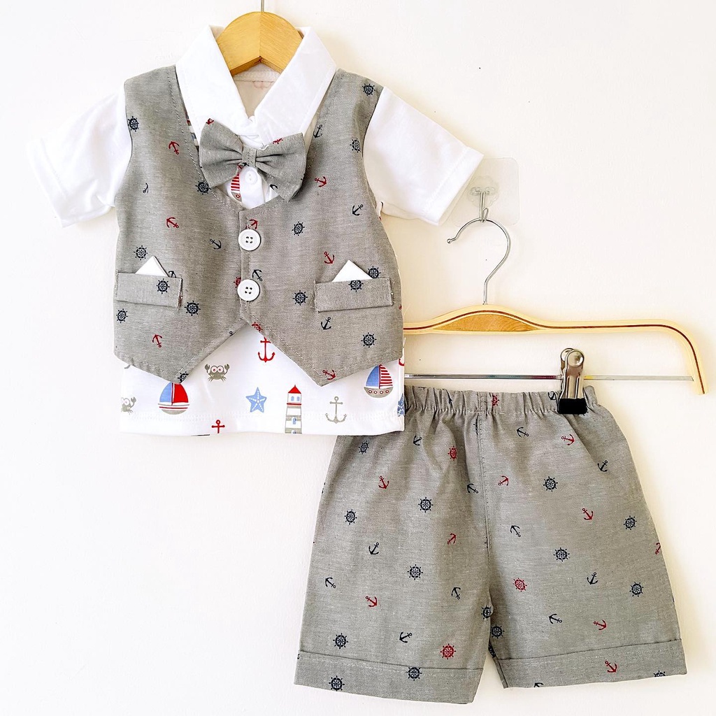 MILK &amp; JAM / GRIZZ / CRABBY / PINGUIN / SAILOR / ANIMAL BIKE VEST TUXEDO BAJU KEMEJA CELANA ANAK LAKI COWO BABEEBABYSHOP