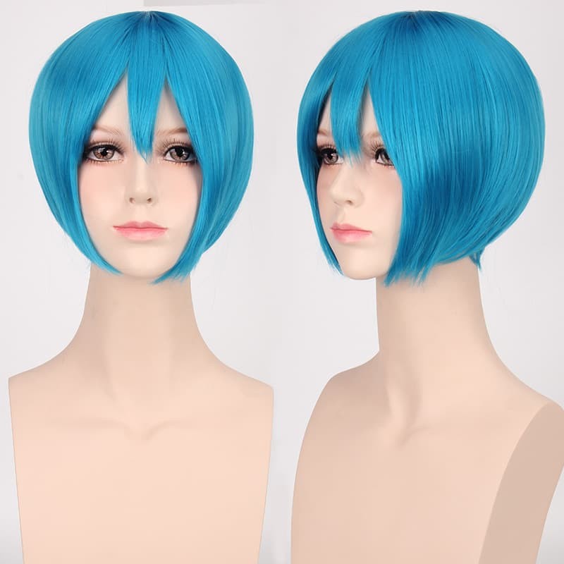 K047-15 wig base tosca lake blue pendek cowok cosplay rambut palsu