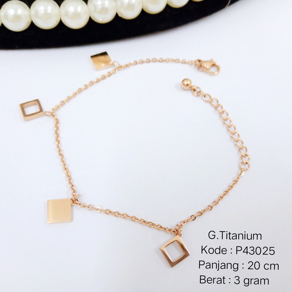 [BAYAR DITEMPAT]P43025 Gelang Tangan  Rantai Titanium  Wanita Fashion Kore Anti Karat Pusat Xuping J