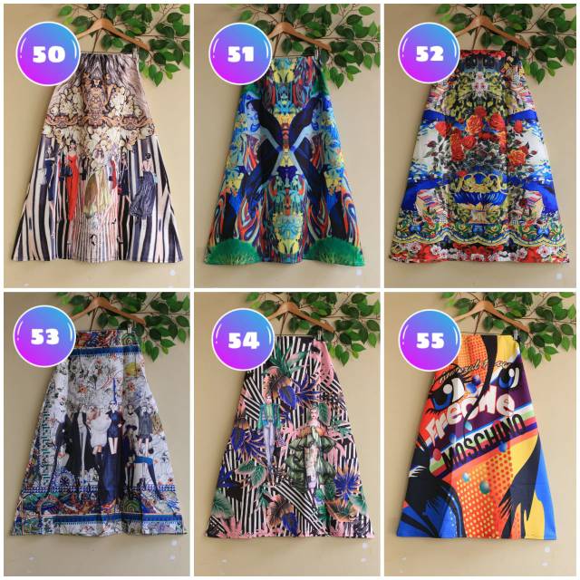 Rok bangkok scuba print motif branded 190 import