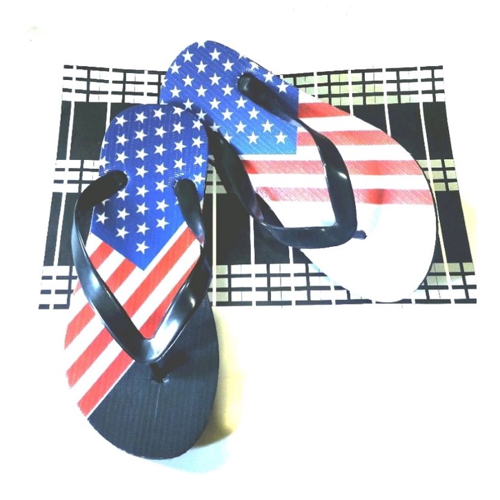 SANDAL JEPIT PRIA AC MOTIF BENDERA ( A 12 )