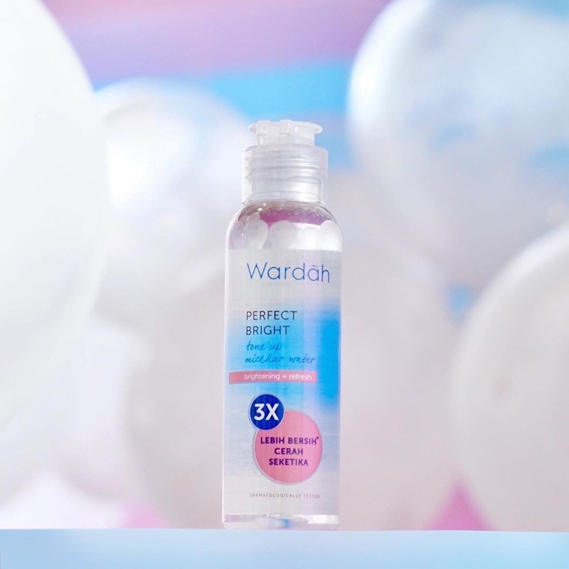 ✿ELYSABETHME✿ 🅆 🄰 🅁 🄳 🄰 🄷 Wardah Micellar water Perfect Bright penghapus makeup bedak air