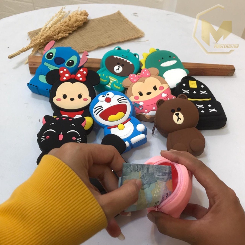 DOMPET BAG KOIN JELLY SILIKON SILICONE KARAKTER LUCU IMPORT POUCH ANTI AIR WATERPROOF MA2388