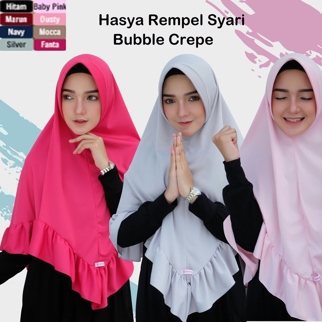 ✅✅ Hijab JilbabPet Hasya Rempel Bergo Haysya Pad