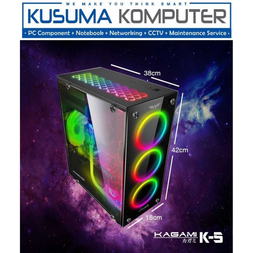 Casing PC Armaggeddon Kagami K5 Tempered Glass