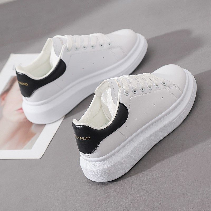 Alexander McQueen white shoes men's thick-soled Korean fashion all-match sports casual shoes