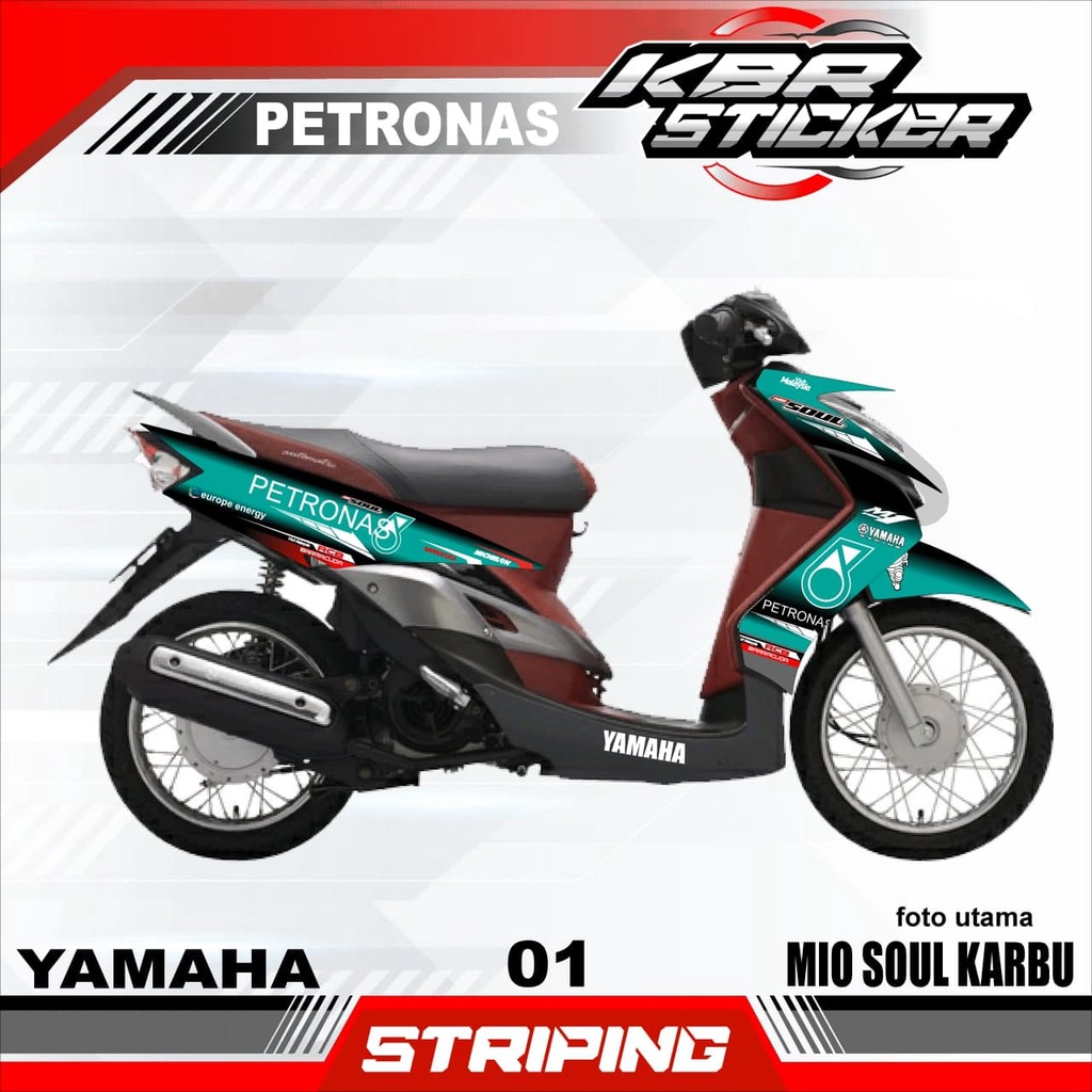 (COD) MIO SOUL KARBU PETRONAS Stiker Motor Striping MIO SOUL KARBU PETRONASYamaha variasi PETRONAS -