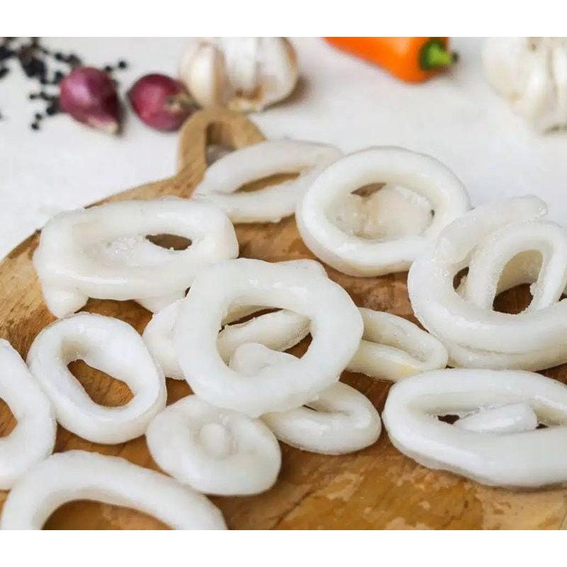 

Cumi Ring Kupas Bersih 1 Kg Frozen Squid Calamari