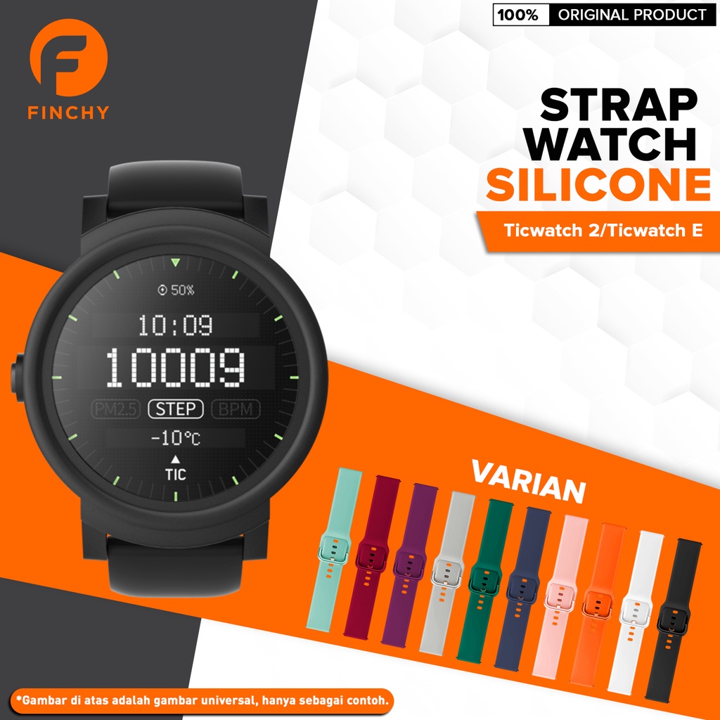 Finchy Strap for Ticwatch 2, Ticwatch E Replacement Silicone Wristband