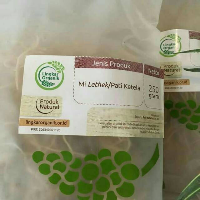 

Lingkar Organik Mie Lethek /Bihun tepung singkong non msg non pengawet 250 gram