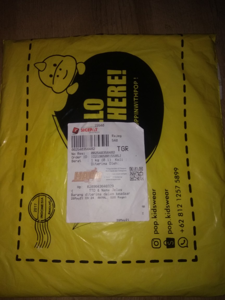 Pop Kidswear   Sumitra Batik Shirt - Kerah Biasa - Kemeja Batik Cap Anak Kuning Bahan Katun