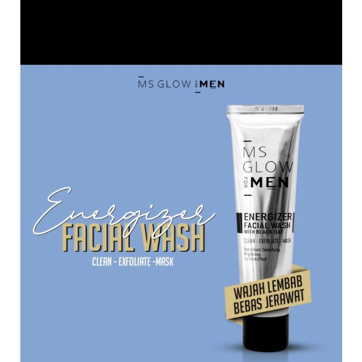 MS GLOW FOR MEN FACIAL WASH KEMASAN BARU [BPOM][ORIGINAL]