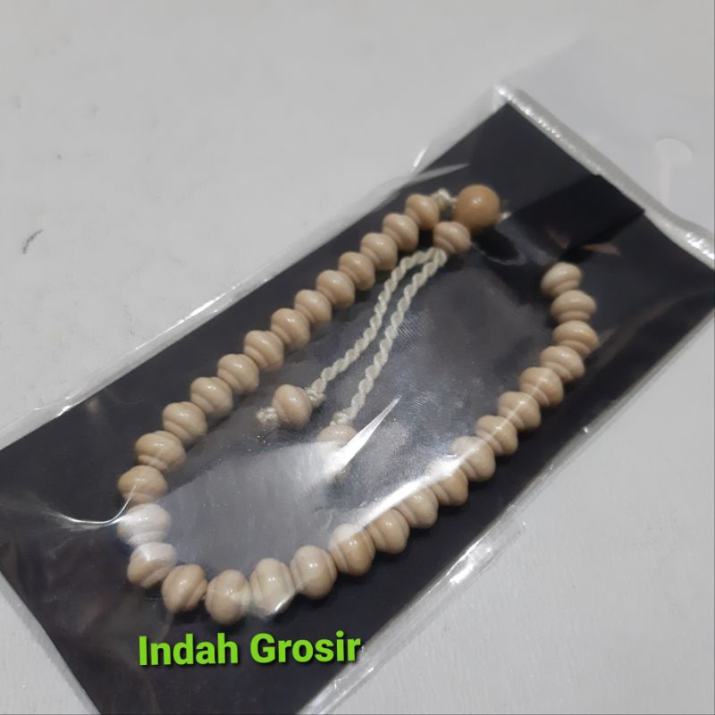 Gelang Kayu Kemuning Profil 33Butir 6mm Super Halus