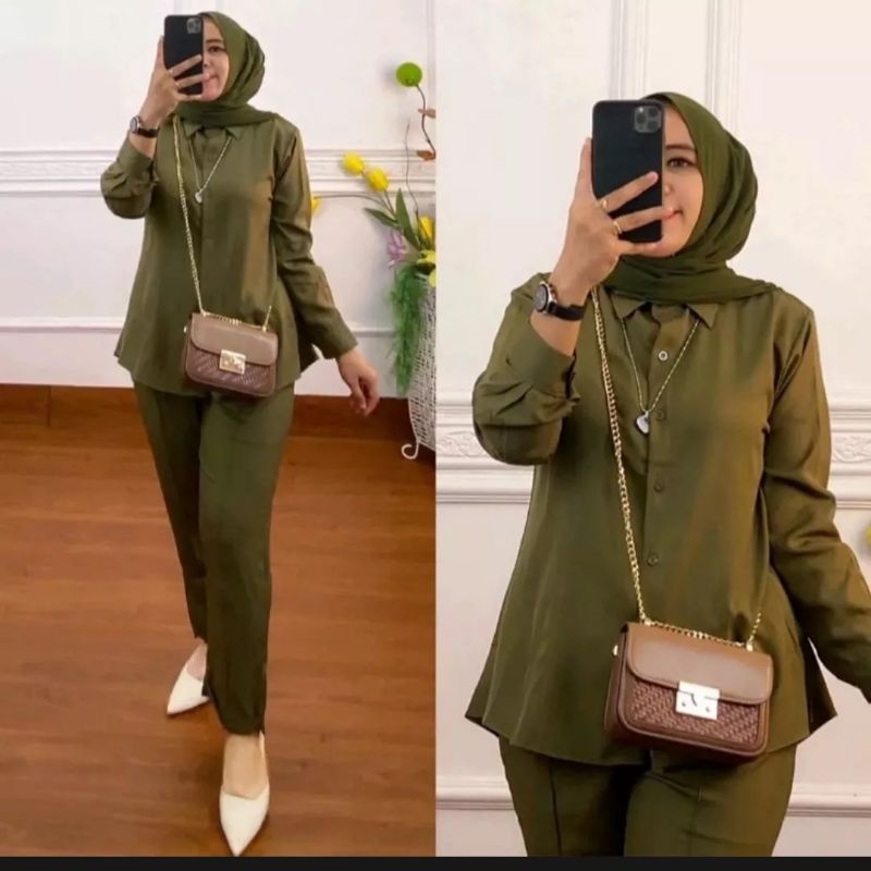 setcel moscrep kancing depan // setcel moscrep termurah-Army
