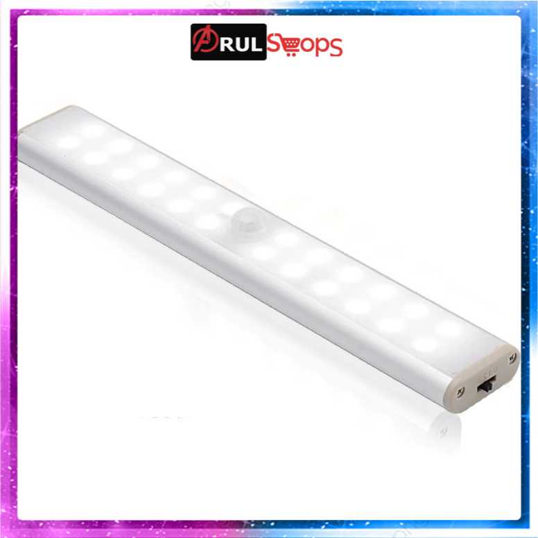 Plutus Lampu LED Motion Sensor Wireless USB Recharge 20 LED 30 cm Y190