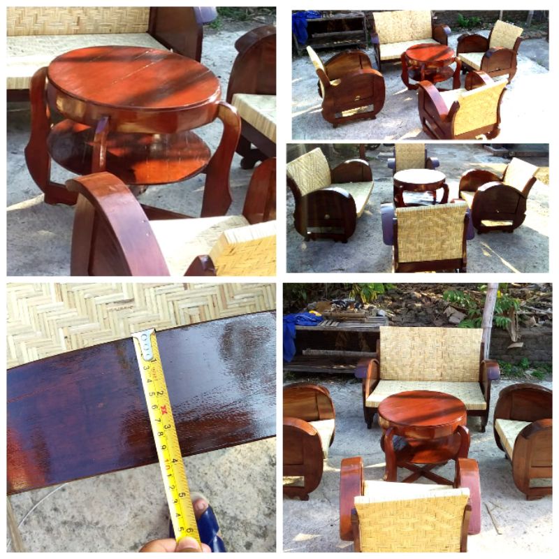 KURSI TAMU ROTAN SEDAN KLASIK KAYU JATI