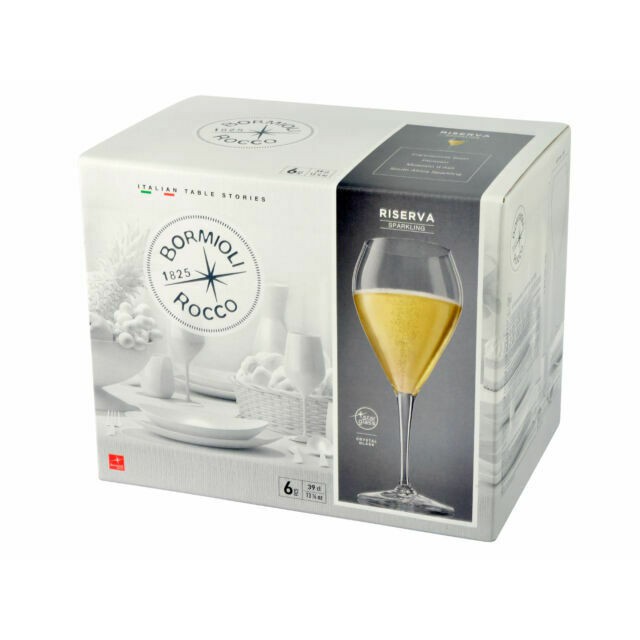 1 Set isi 6 PCS Bormioli Rocco Sparkling Wine Glass/Gelas Kaki/Gelas Wine/Gelas Kaca Wine