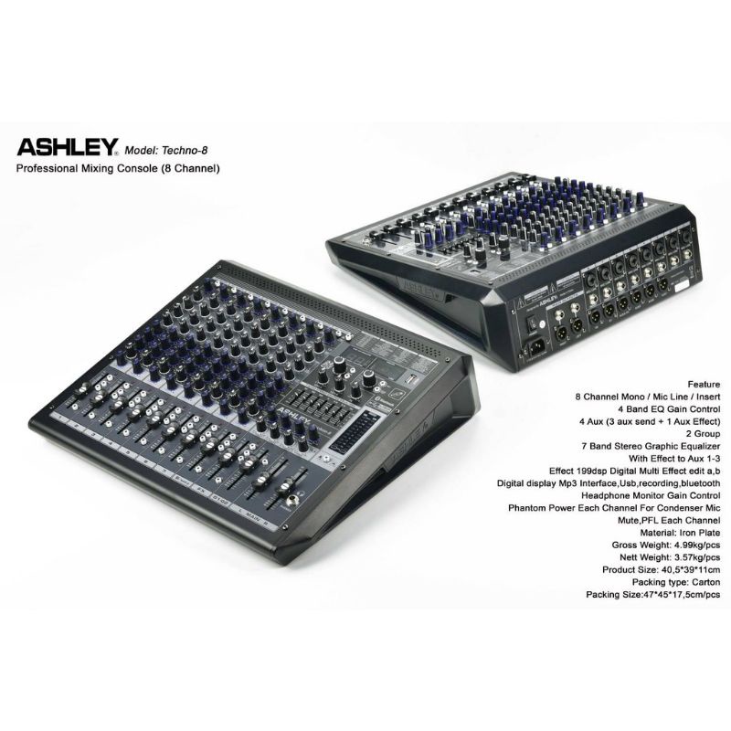 Mixer Ashley TECHNO 8 CHANNEL ORIGINAL