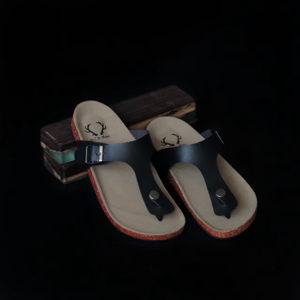 Sandal pria casual sendal jepit gesper sandal kulit sol puyuh kekinian model birken