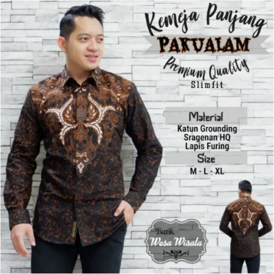 PAKUALAM ANJANI FLORIST KEMEJA BATIK SOLO LENGAN PANJANG LAPIS FURING ATASAN PREMIUM MODERN SKANDIA 